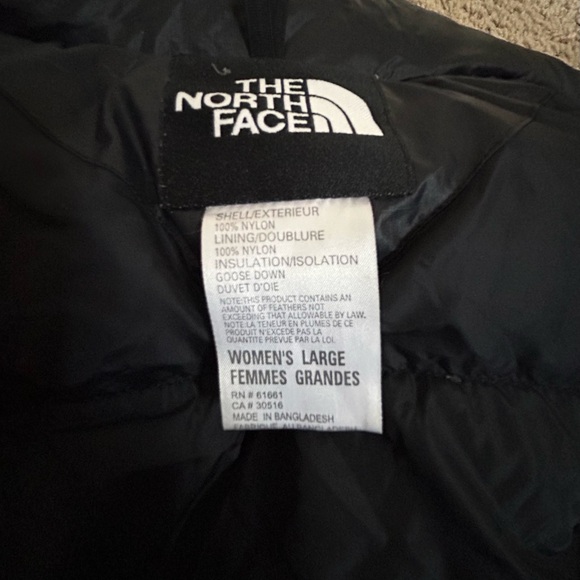 Women’s North Face Black Warm Winter Down Puffer Jacket Sz Lg - Picture 4 of 5